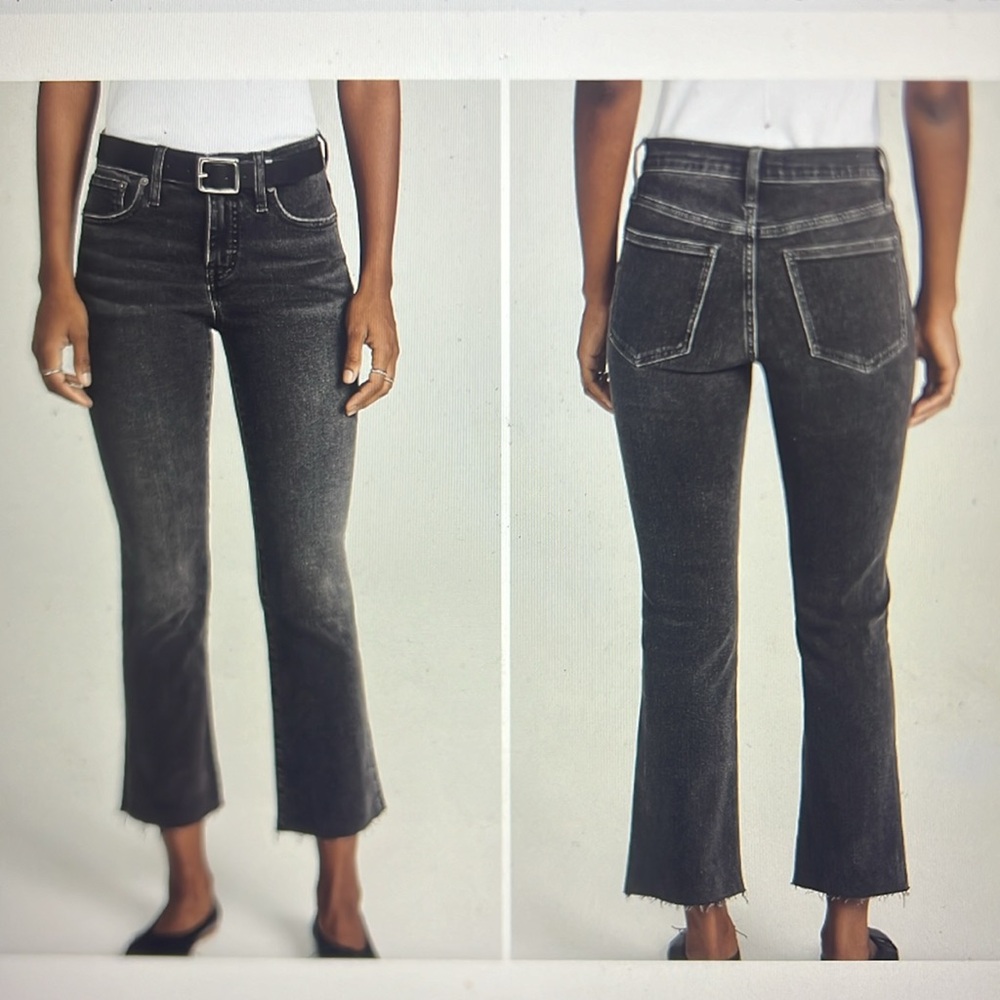 Madewell black kick out crop